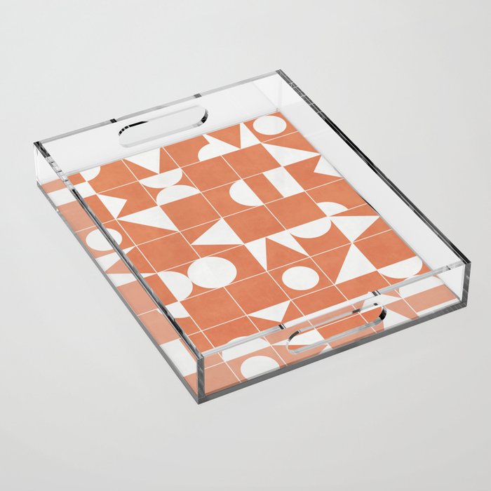 My Favorite Geometric Patterns No.14 - Coral Acrylic Tray