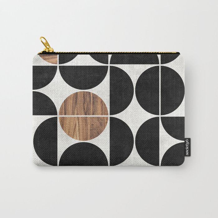 Mid-Century Modern Pattern No.1 - Concrete And Wood Carry All Pouch