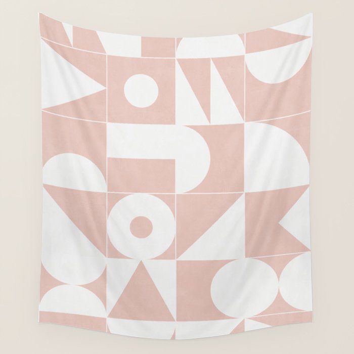 My Favorite Geometric Patterns No.11 - Pale Pink Wall Tapestry