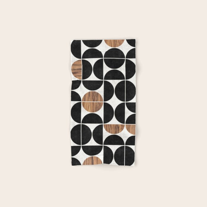 Mid-Century Modern Pattern No.1 - Concrete And Wood Bath Towel