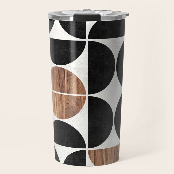 Mid-Century Modern Pattern No.1 - Concrete And Wood Travel Mug