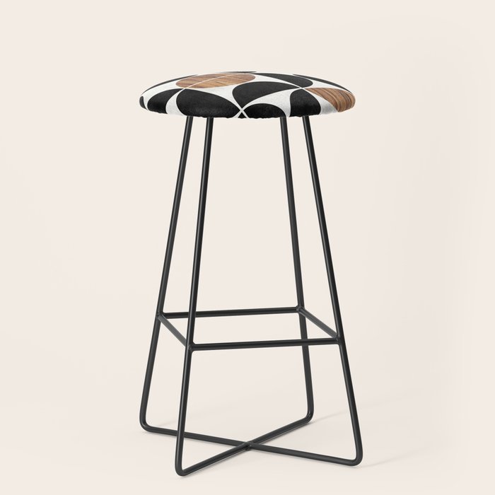 Mid-Century Modern Pattern No.1 - Concrete And Wood Stool