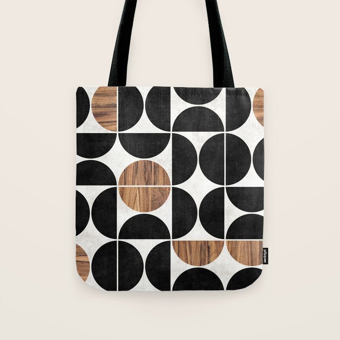 Mid-Century Modern Pattern No.1 - Concrete And Wood Tote Bag