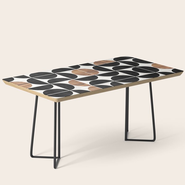 Mid-Century Modern Pattern No.1 - Concrete And Wood Coffee Table