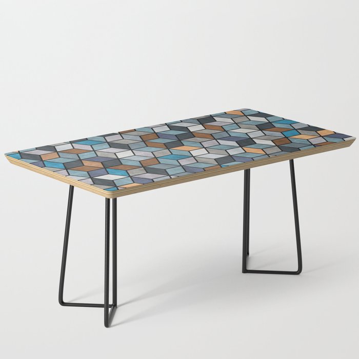 Colorful Concrete Cubes - Blue, Grey, Brown Coffee Table