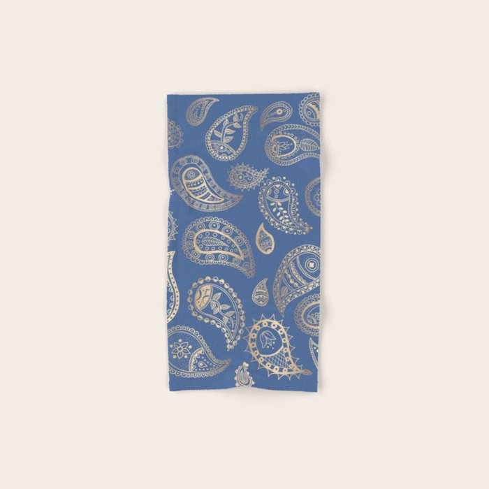 Classic Blue And Gold Paisley Bath Towel