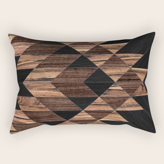 Urban Tribal Pattern No.11 - Aztec - Wood Rectangular Pillow