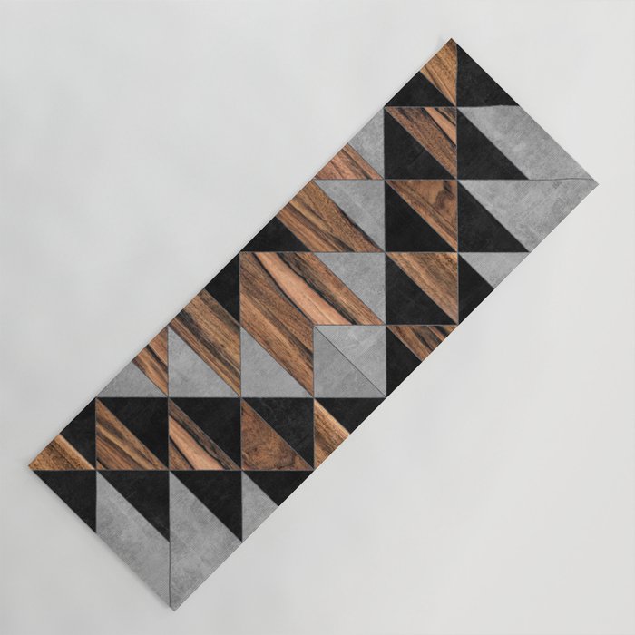 Urban Tribal Pattern No.10 - Aztec - Concrete And Wood Yoga Mat