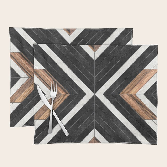 Urban Tribal Pattern No.1 - Concrete And Wood Placemat