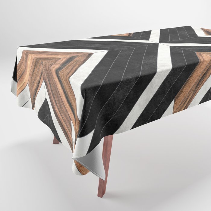 Urban Tribal Pattern No.1 - Concrete And Wood Tablecloth