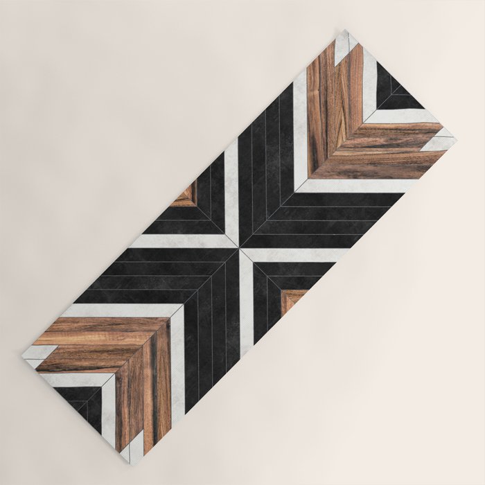 Urban Tribal Pattern No.1 - Concrete And Wood Yoga Mat