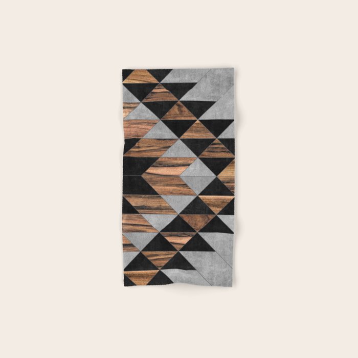 Urban Tribal Pattern No.10 - Aztec - Concrete And Wood Bath Towel