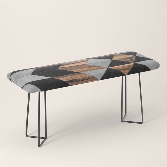 Urban Tribal Pattern No.10 - Aztec - Concrete And Wood Bench