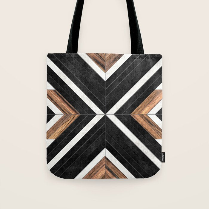 Urban Tribal Pattern No.1 - Concrete And Wood Tote Bag