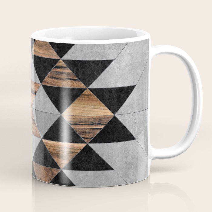 Urban Tribal Pattern No.10 - Aztec - Concrete And Wood Coffee Mug