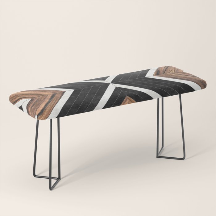 Urban Tribal Pattern No.1 - Concrete And Wood Bench