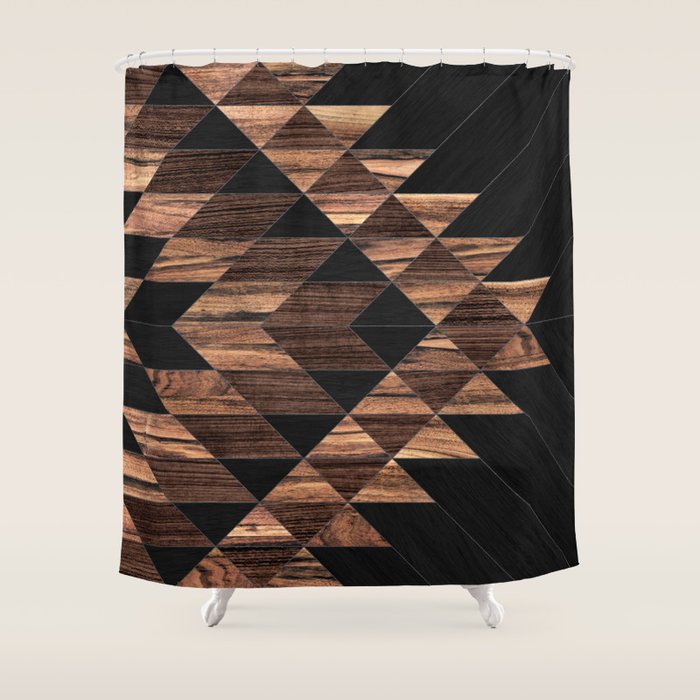 Urban Tribal Pattern No.11 - Aztec - Wood Shower Curtain