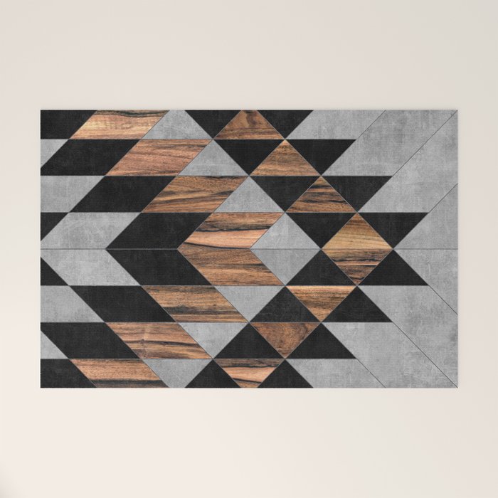Urban Tribal Pattern No.10 - Aztec - Concrete And Wood Welcome Mat
