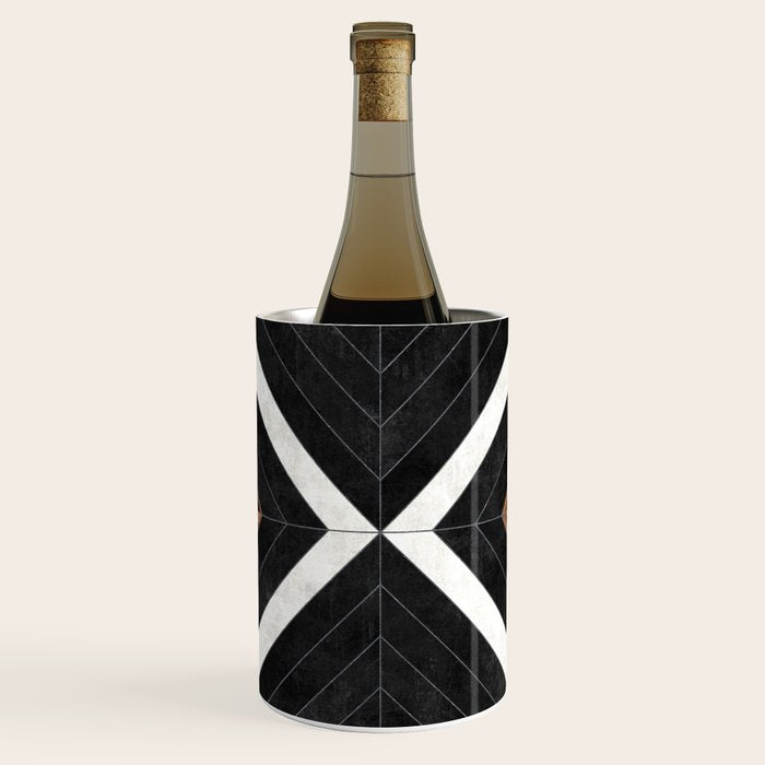Urban Tribal Pattern No.1 - Concrete And Wood Wine Chiller