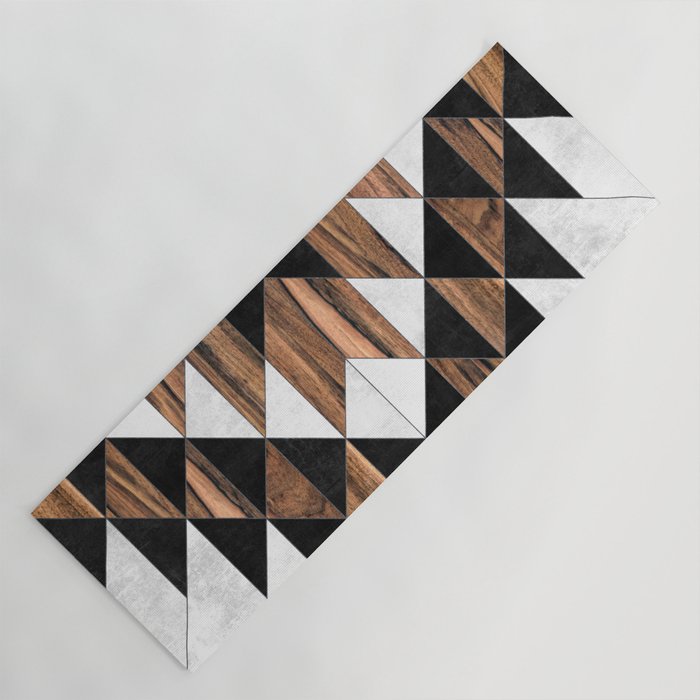 Urban Tribal Pattern No.9 - Aztec - Concrete And Wood Yoga Mat