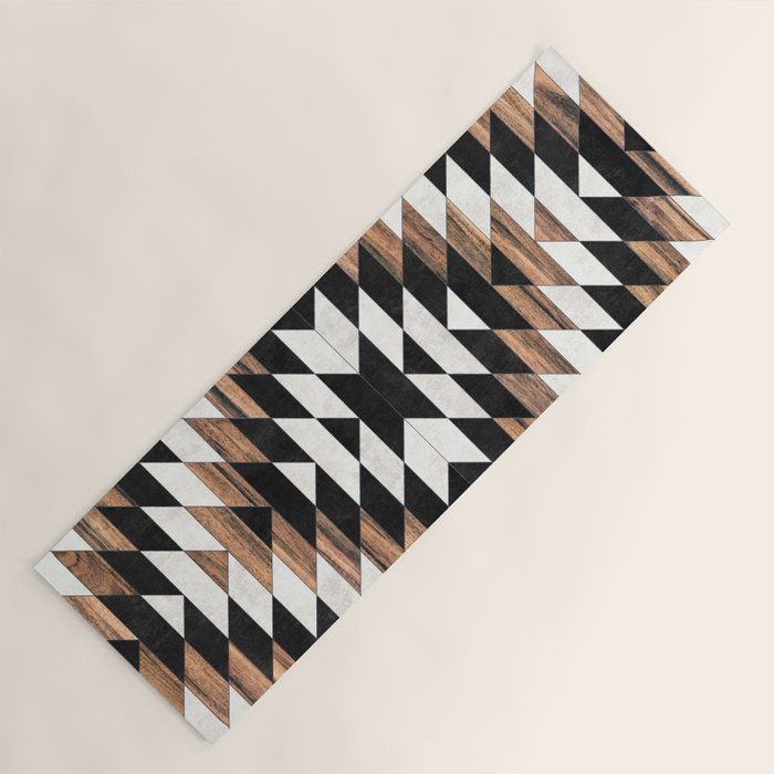 Urban Tribal Pattern No.13 - Aztec - Concrete And Wood Yoga Mat