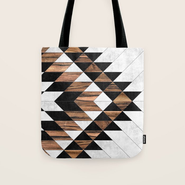 Urban Tribal Pattern No.9 - Aztec - Concrete And Wood Tote Bag