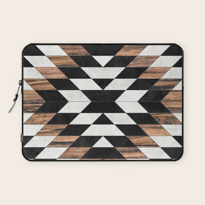 Urban Tribal Pattern No.13 - Aztec - Concrete And Wood Laptop Sleeve