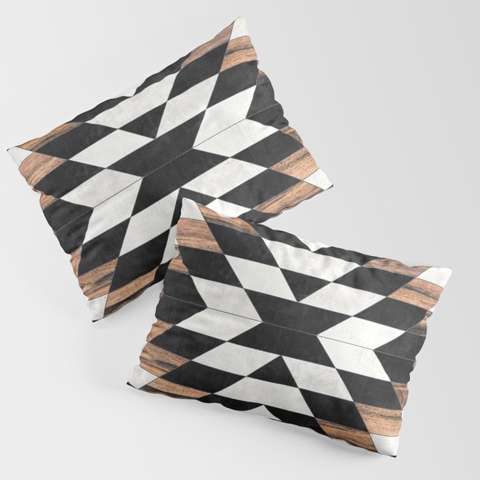 Urban Tribal Pattern No.13 - Aztec - Concrete And Wood Pillow Sham