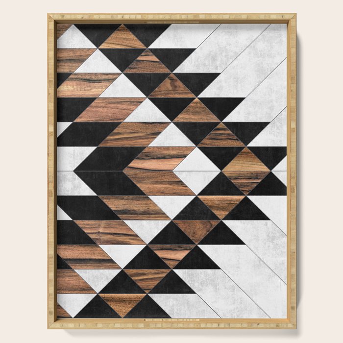 Urban Tribal Pattern No.9 - Aztec - Concrete And Wood Serving Tray