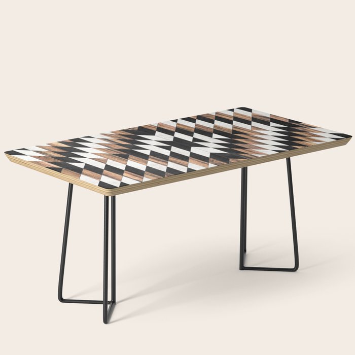 Urban Tribal Pattern No.13 - Aztec - Concrete And Wood Coffee Table
