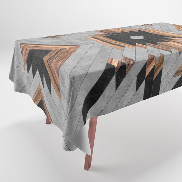 Urban Tribal Pattern No.6 - Aztec - Concrete And Wood Tablecloth