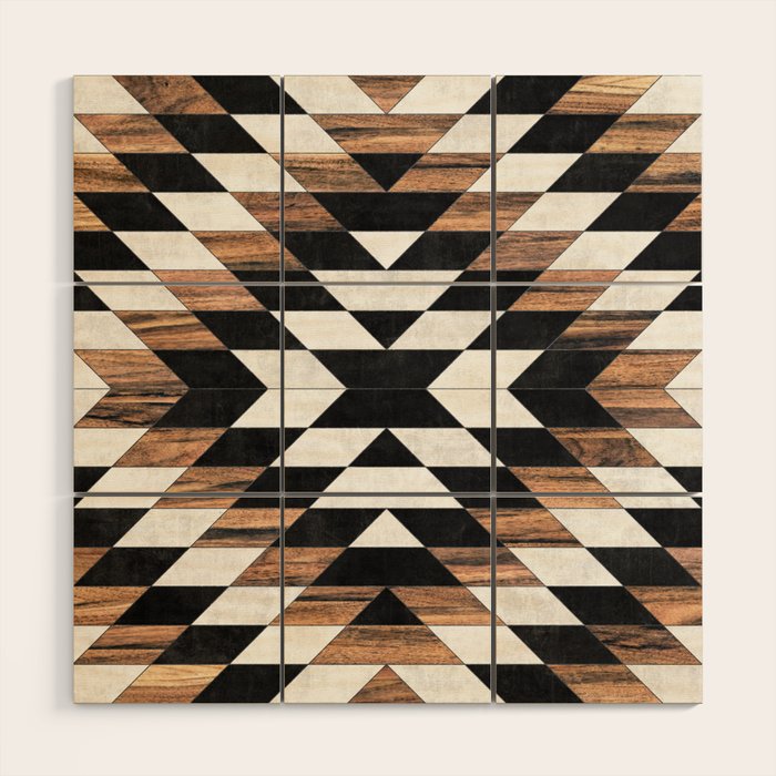 Urban Tribal Pattern No.13 - Aztec - Concrete And Wood Wood Wall Art