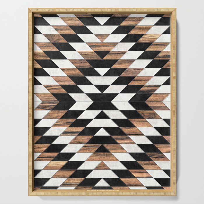 Urban Tribal Pattern No.13 - Aztec - Concrete And Wood Serving Tray