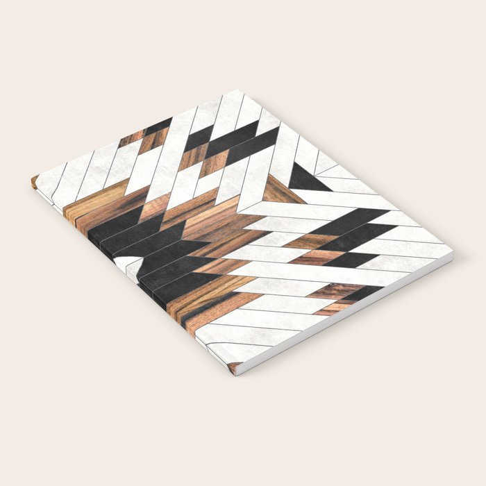Urban Tribal Pattern No.5 - Aztec - Concrete And Wood Notebook