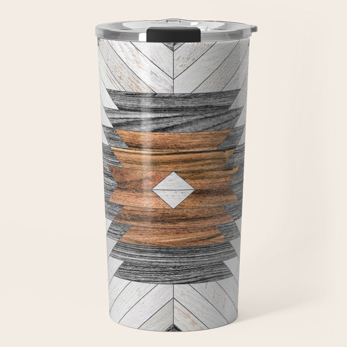 Urban Tribal Pattern No.8 - Aztec - Wood Travel Mug