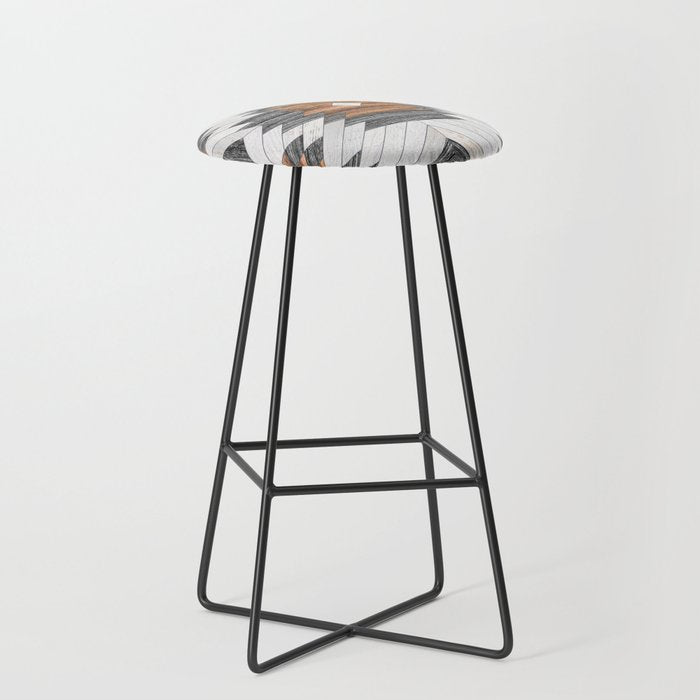 Urban Tribal Pattern No.8 - Aztec - Wood Stool