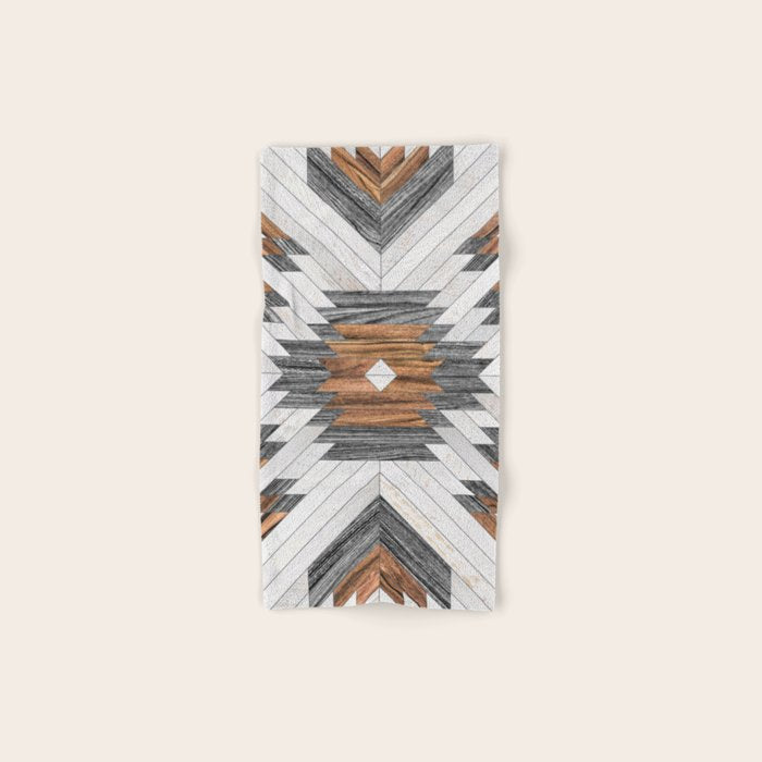 Urban Tribal Pattern No.8 - Aztec - Wood Bath Towel