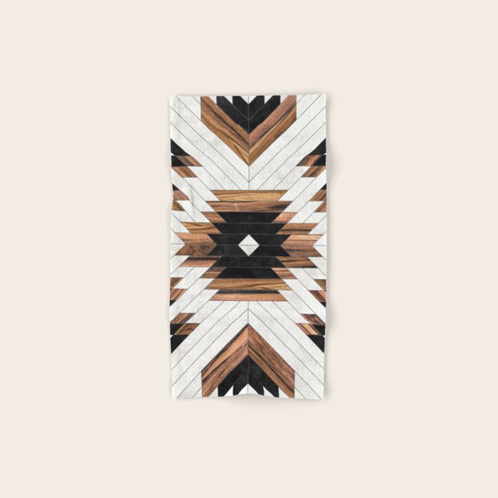 Urban Tribal Pattern No.5 - Aztec - Concrete And Wood Bath Towel