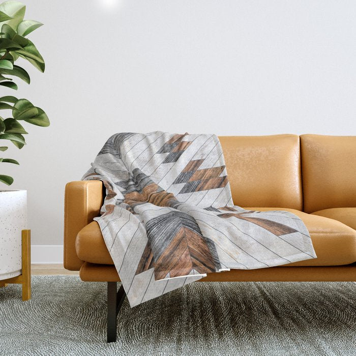 Urban Tribal Pattern No.8 - Aztec - Wood Throw Blanket