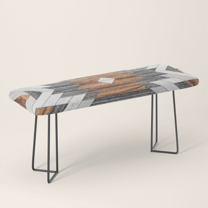 Urban Tribal Pattern No.8 - Aztec - Wood Bench