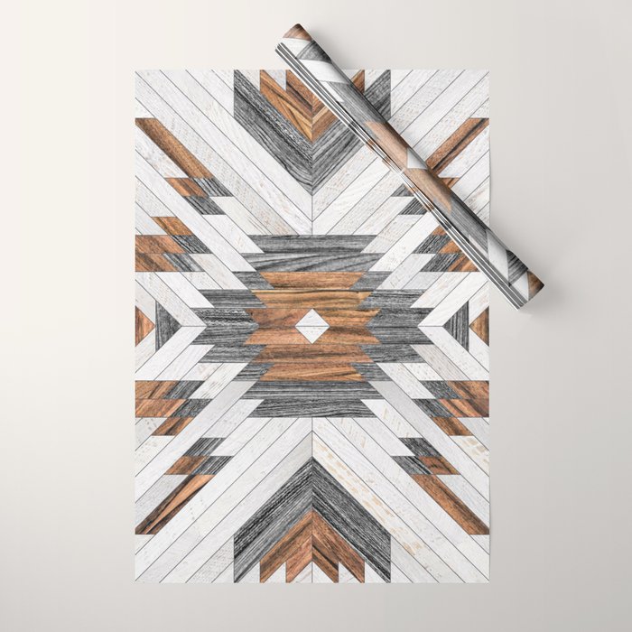 Urban Tribal Pattern No.8 - Aztec - Wood Wrapping Paper