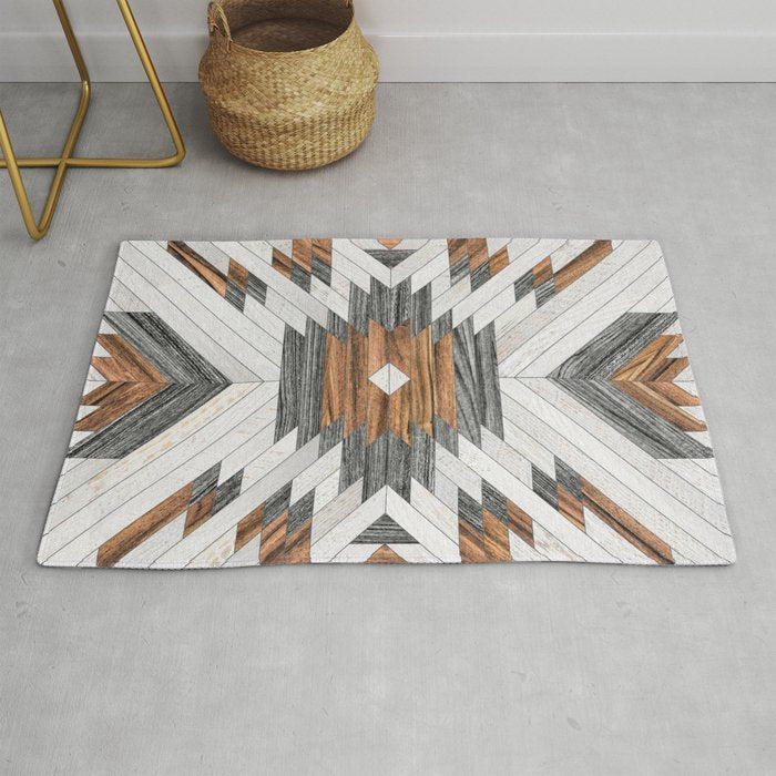 Urban Tribal Pattern No.8 - Aztec - Wood Rug