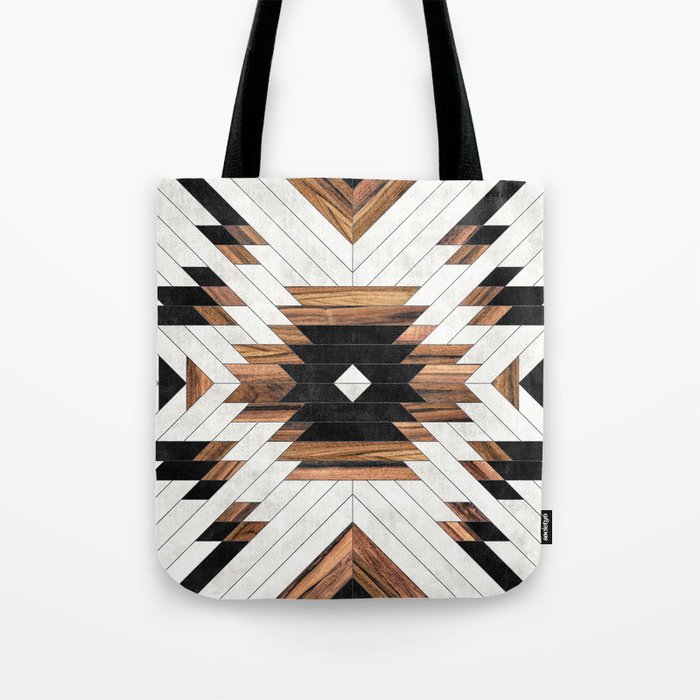 Urban Tribal Pattern No.5 - Aztec - Concrete And Wood Tote Bag