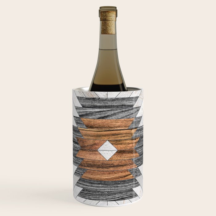 Urban Tribal Pattern No.8 - Aztec - Wood Wine Chiller