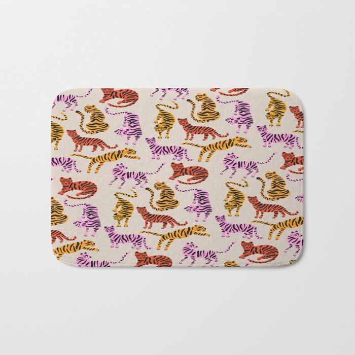 Tiger Collection - Pink & Yellow Palette Bath Mat