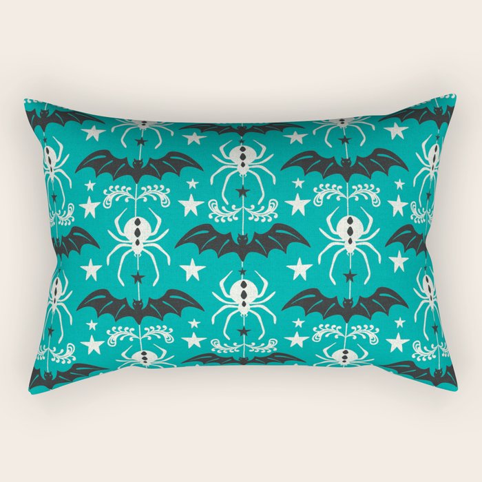 Night Creatures - Teal Rectangular Pillow