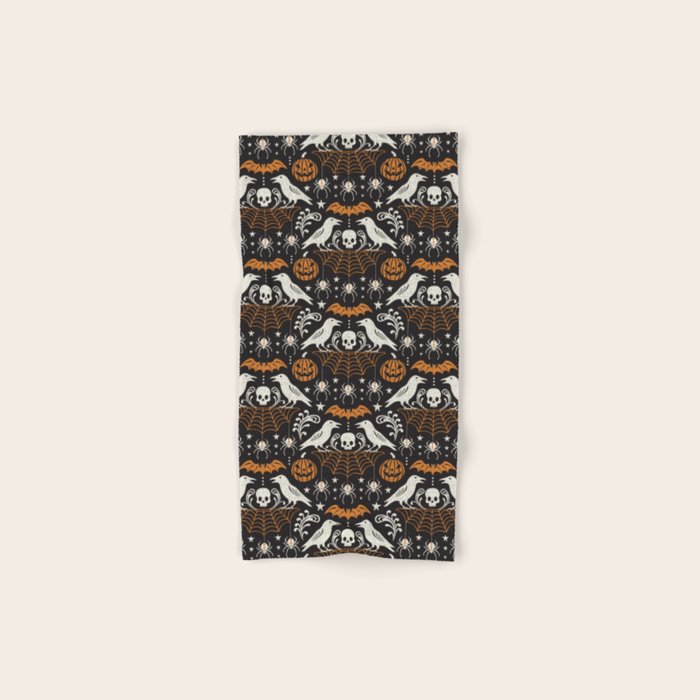 All Hallows' Eve - Black Orange Halloween Bath Towel