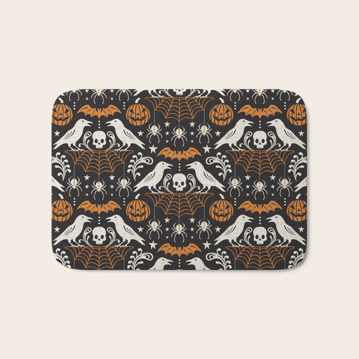 All Hallows' Eve - Black Orange Halloween Bath Mat