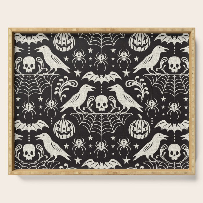 All Hallows' Eve - Black Ivory Halloween Serving Tray