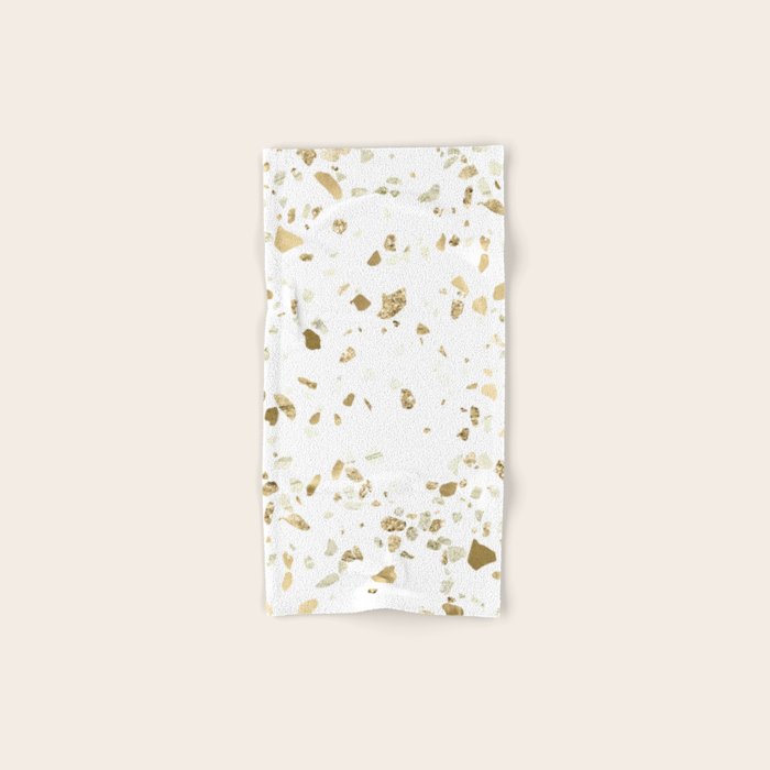 Metallic Gold Terrazzo Sparkle Bath Towel